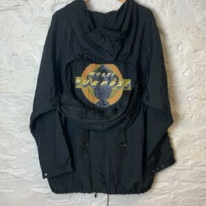 Backpack Jacket Vintage 80s 90s Robert Stock Cyber Punk Utility Oversized